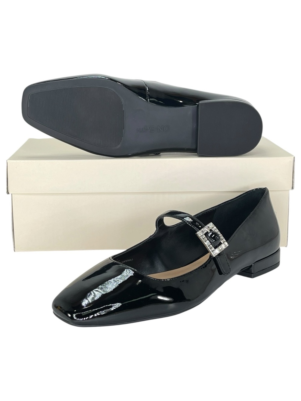 ON 34th Saadet Black Patent Leather Womens Mary Jane Flats Size 8M - Picture 11 of 13